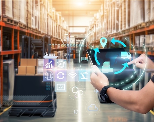 Business Logistics technology concept