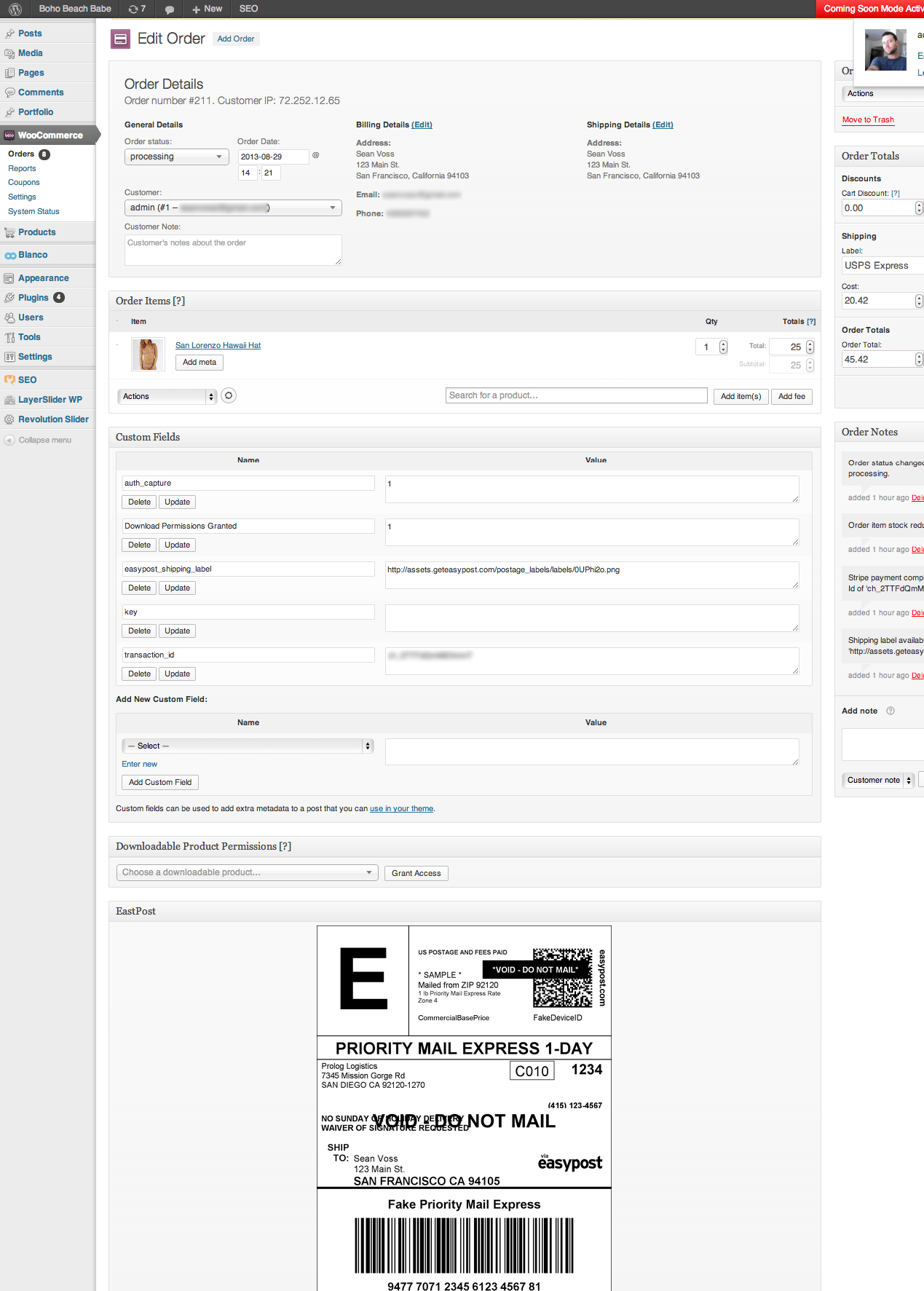 WooCommerce + EasyPost