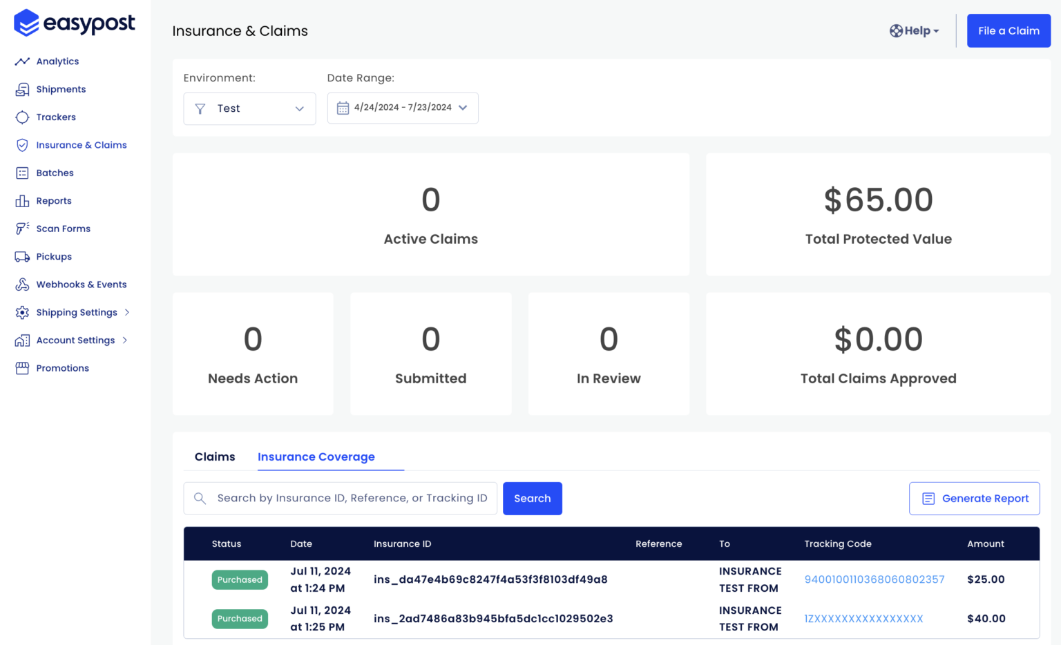 Easy Post Link EasyPost’s Claims API and Shipping Insurance- EasyPost