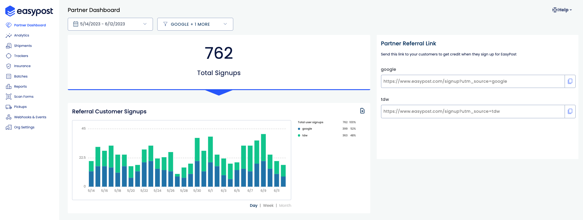 Easy Post Link EasyPost's New Partner Dashboard - EasyPost