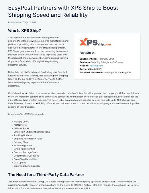Read XPSship's Case Study