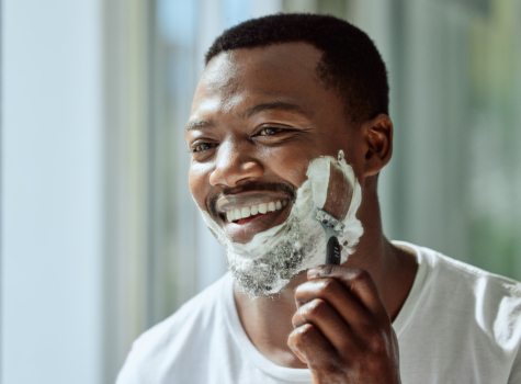 man shaving